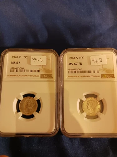 1944 D & 1944 S FB NGC ERROR THE DIMES ARE IN THE WRONG SLABS READ DESCRIPTION
