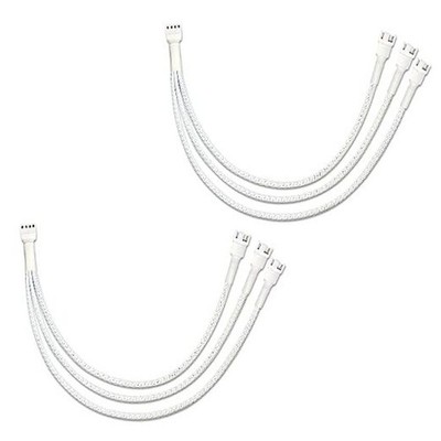 4 Pin PC Fan Splitter Cable, PWM, 10.6 Inch Sleeved Braided Adapter Computer 