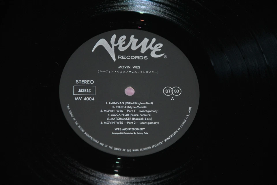 WES MONTGOMERY - MOVIN' WES - VERVE MV 4004 1977 - LP JAPAN OBI NM - Image 2 of 2