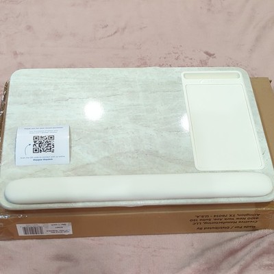 LapGear Home Office Pro Lap Desk TM Marble, Wrist Rest, Fits Up to 17'' Laptop