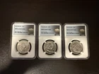 Lot Of 3 Ea 1962 50C Franklin Half Dollar NCG Brilliant UNC