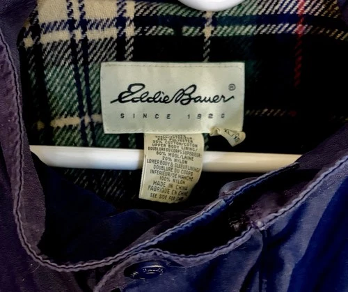 Eddie Bauer Men's Blue Wool Parka Coat Jacket L/XL 40 in Chest Regular image 2