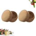 2PCS Round Trinket Box Wooden Box Mini Storage Box Wedding