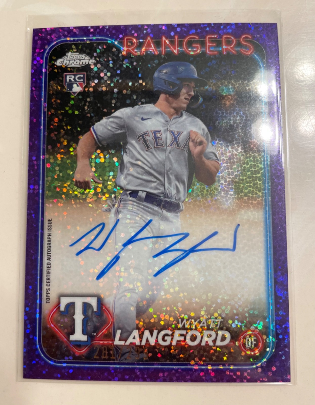 2024 Topps Chrome - Rookie Autographs Wyatt Langford #RA-WL Purple Speckle /299
