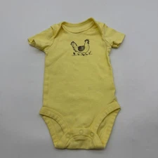 Carters One Piece Toddler Girls 3M Yellow Graphic Chiken Snap 100% Cotton.#37870