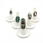 Southwest Sterling Turquoise MOP Lapis Inlay Thunderbird Rings Lot of 5 #S5639-1 — photo 1