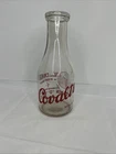 COVALTS DAIRY Milk Bottle Muncie IN INDIANA Qt Red Lettering Glass Vintage USA