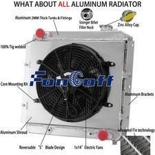 3 Core Radiator Shroud Fan For 1958-1984 Toyota Land Cruiser FJ40 FJ45 4.2/3.9L