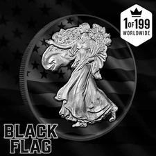 2025 ASE Black Flag No Quarter Edition 1 oz silver Color Art Coin