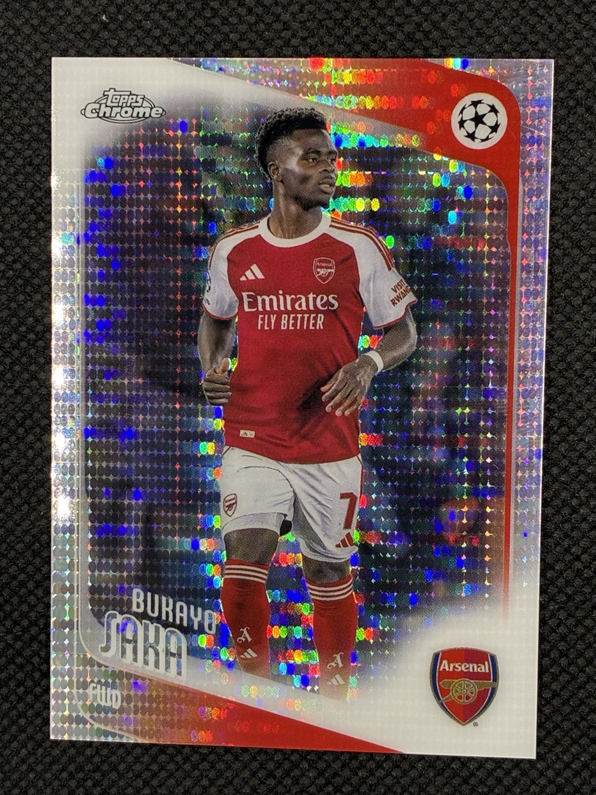 2025-26 Topps Chrome UEFA Bukayo Saka Pulsar Refractor #12 Arsenal