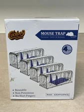 Humane Mouse Traps 4 Pack - Live Catch and Release Mousetrap Reusable Cages