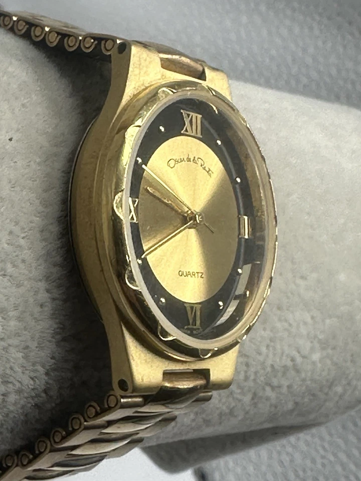 Oscar De La Renta Ladies Watch New Battery 29MM 7" Gold Tone H65 - Image 3 of 4