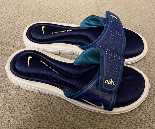 Nike Comfort Footbed Womens Slippers 360883-472 Blue Womens Sandals Size 5  | eBay