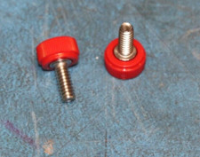 Red Thumb Screw, Stainless Steel, 6-32 thread, 3/8" long, Pack of 25