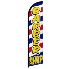 Barber Shop Windless Advertising Swooper Flag Barbershop Letters