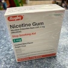 RUGBY NICOTINE GUM 100 pcs 2mg EXP 6/23