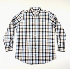 Peter Millar Men  s Large Gingham Plaid Long Sleeve Button Down Casual Shirt