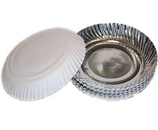 Silver Disposable Paper Plates - 9 Inch Round Dinner Plates, 16 Count For Parties & Events