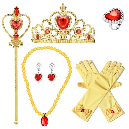 Princess Dress Up Accessories Crown Tiara Glove Wand Toy Gift for Little Girls - Picture 3 of 37