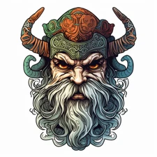 4x car sticker Viking helmet Nordmann sticker for car 9x9 cm
