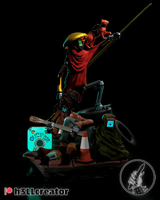 Stray Diorama - Fan Art Figur - 3D Resin Print - 1:12 scale