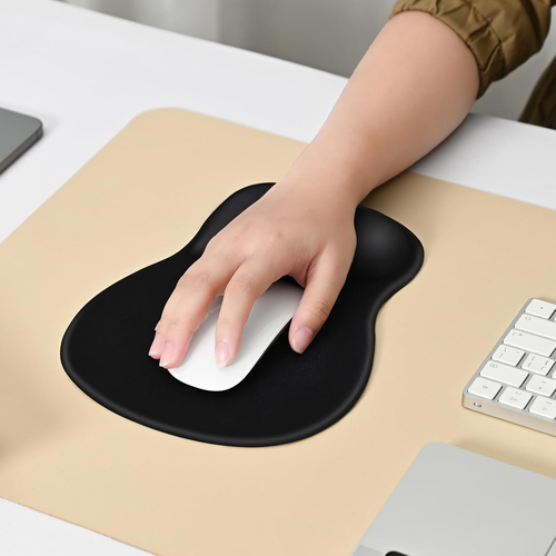 Ergonomic Mouse Pad with Gel Wrist Rest Support Middle Concave Design, Relieve W - Picture 4 of 9