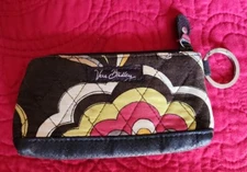 Vera Bradley Brown Key Pouch Zip Coin Change Purse