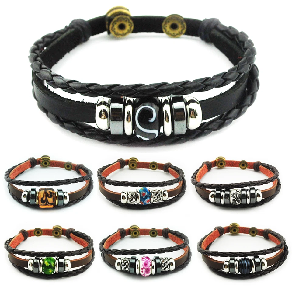 Leder Armband Bracelet Leather Unisex!Surferarmband Damen TIB10A - Bild 1 von 1