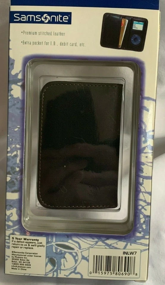 SAMSONITE iPOD NANO BLACK LEATHER WALLET CASE * LIMITED * NEW - Image 2 of 2