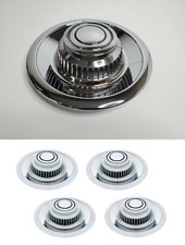 Set4 Chrome Chevrolet Rally Wheel Hubcaps W Short Center Cap For 7 Opening
