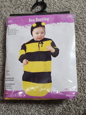 NEW Bee Bunting Infant Baby Costume One Size Up To 25'' Long Halloween Dress-up 