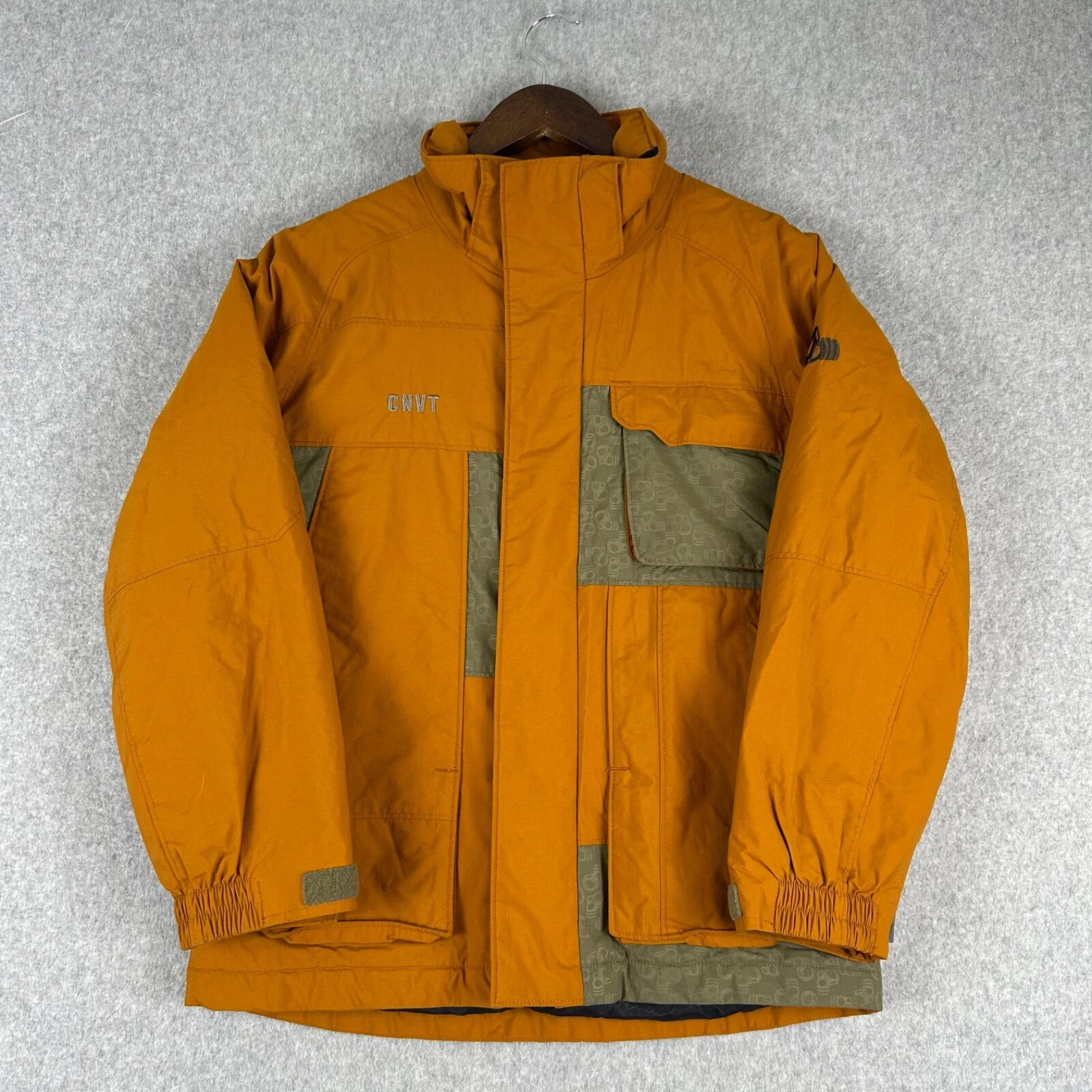 Columbia Convert Jacket Boy Youth (10/12) Orange Tan Gas Mask Patch Waterproof