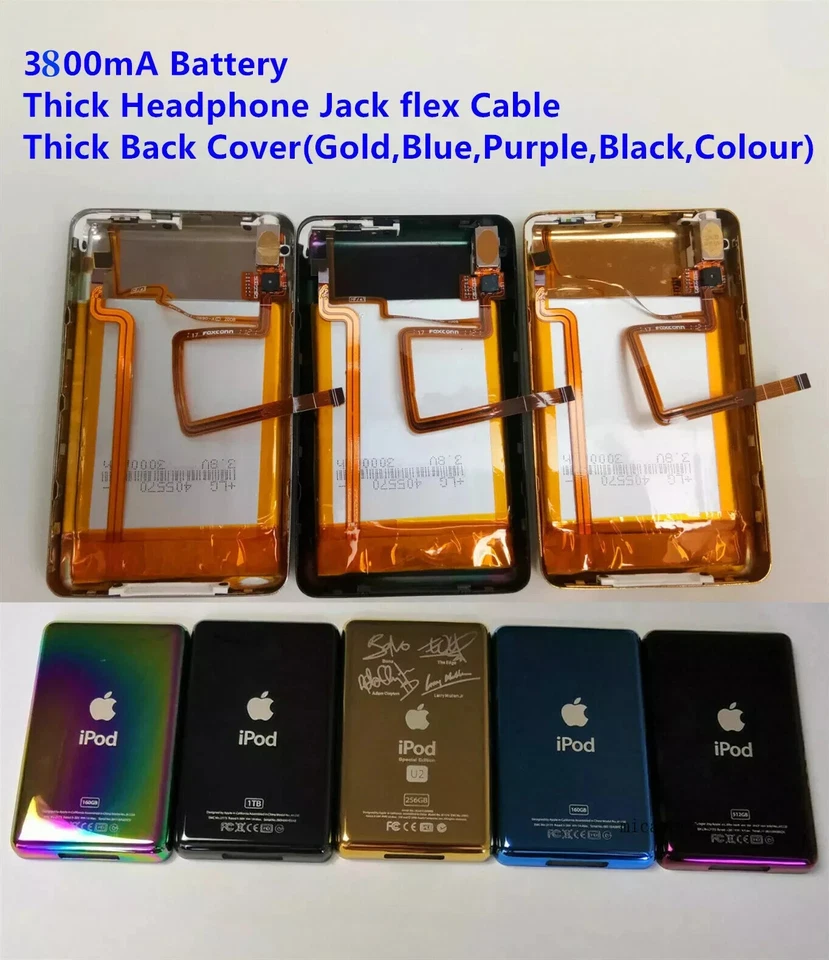 LG 3800mAh Battery+Back Cover Upgrade kits iPod Video 30GB Classic 160GB-6 Color - Image 2 of 4