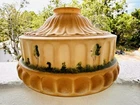 Antique Vintage Milk Glass Hand Painted lamp shade Arts Crafts 2.25” Fitter