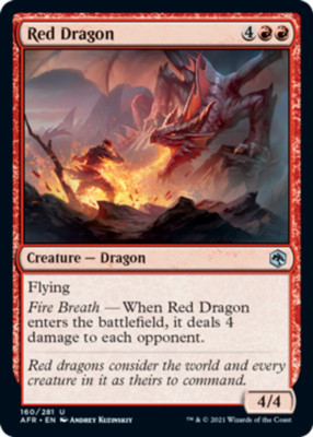 RED DRAGON X 4 N/M ADVENTURES IN THE FORGOTTEN REALMS MTG