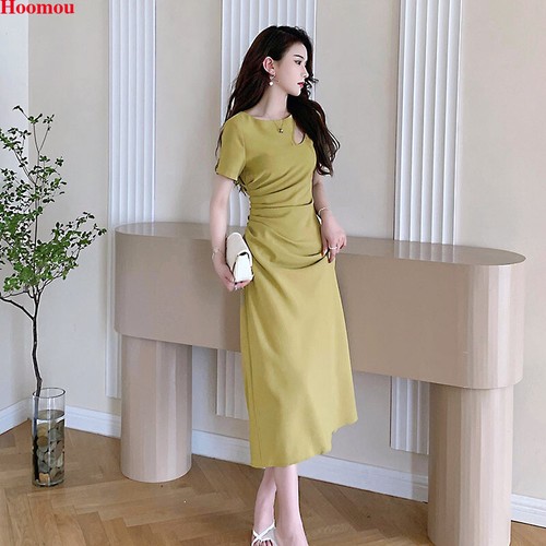 Korean Women Summer Ruched Cut Out A-line Casual Party Cocktail Workwear  Dress | eBay