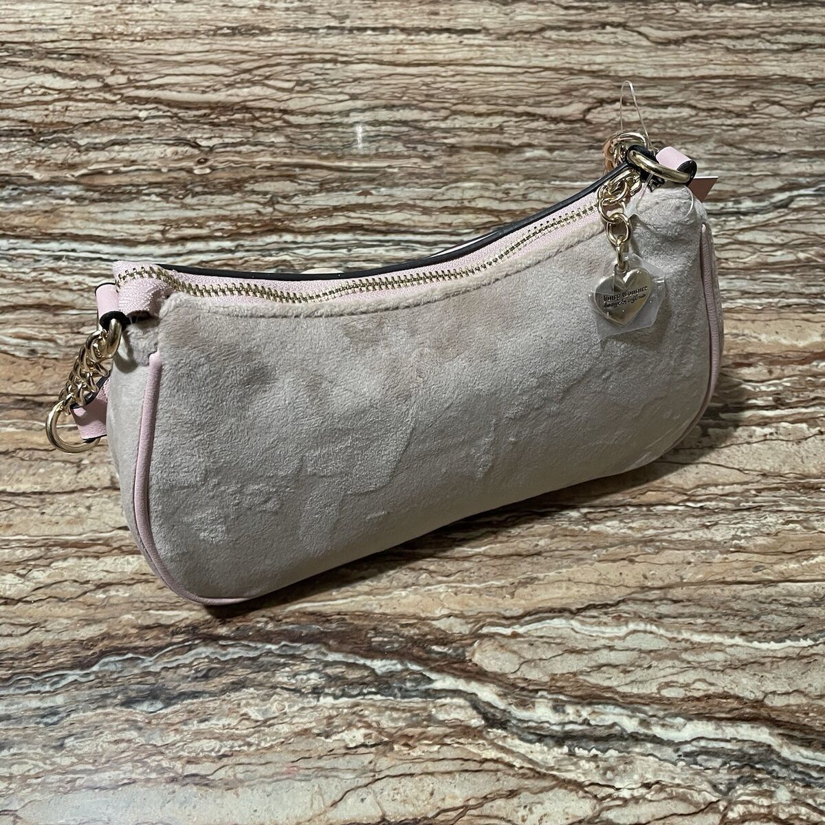 NWT Juicy Couture Velour Heritage Shoulder Bag Cafe Beige NWT Juicy Couture Velour Heritage Shoulder Bag Cafe Beige