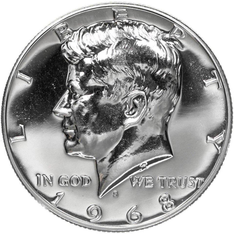Moneta Argento 40 Mezzo Dollaro Kennedy 1968-S In Argento 40% - Proof - Foto 5