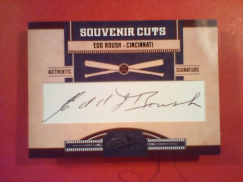 2002 TOPPS "TRIBUTE" EDD ROUSH 2 CARD LOT GU BAT & AUTO SP HOF MINT "REDS" - Picture 3 of 4