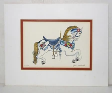 John Westcott carousel horse print, signed and numbered