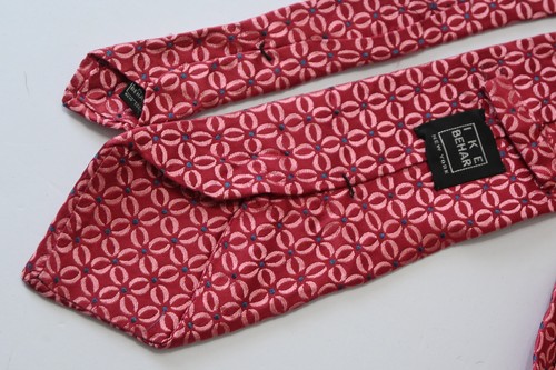 IKE BEHAR FLORAL PINK SILK MEN'S Neck Tie W:4" BY L:63" - Picture 3 of 3