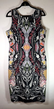 NEXT Geometric Patterned Bodycon Midi Dress UK 20 Multi Colour Sleeveless BNWT
