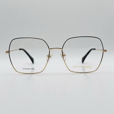 William Morris Eyeglasses Women Square Gold Black Butterfly Mod. Caroline NEW
