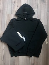 Fear of God Essentials S22 Hoodie  Sweatpants Set XS-XL Stretch Limo Black New
