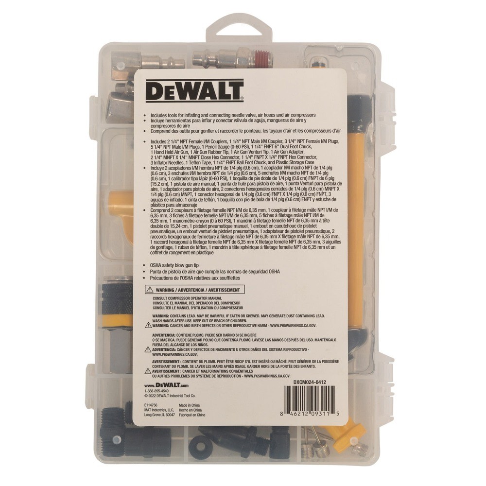 DEWALT DXCM024-0412 25-Piece Industrial Coupler and Plug Accessory Kit New