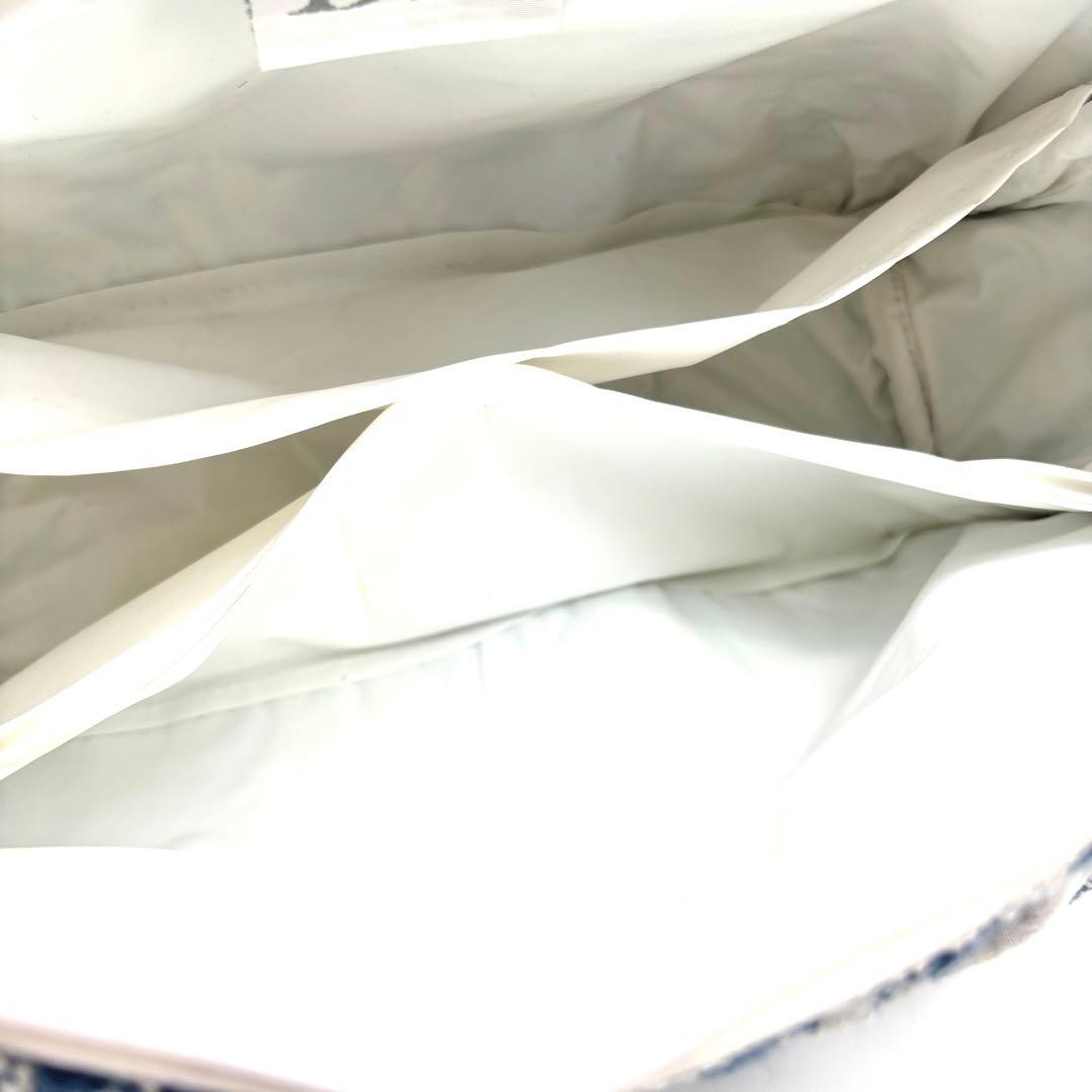 Christian Dior Handbag Mini Towel Bag Cotton Blue White Women's Authentic thumbnail 10