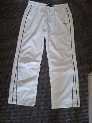 Campus Men's White Track Trousers M 32in Drawstring Pockets Black Piping - Image 1 of 4