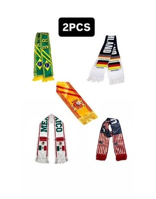 2PCS 2026 World Cup Fan Scarves Satin Polyester Choose Your Country