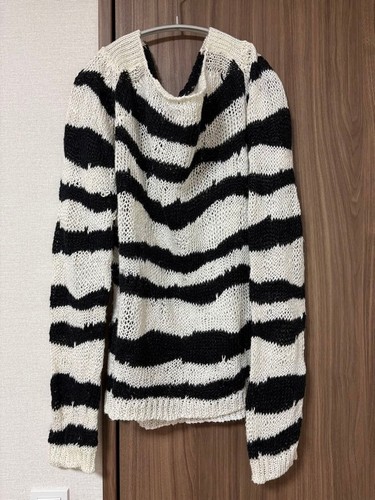 Ann Demeulemeester, [Usato] Maglione Ann Demeulemeester 2006 Grunge Stripe Maglia XXS Vintage USATO GIAPPONE