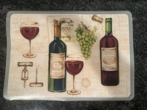 4 Pack Plastic Placemats for Dining Table~ Winery Theme~ Cute